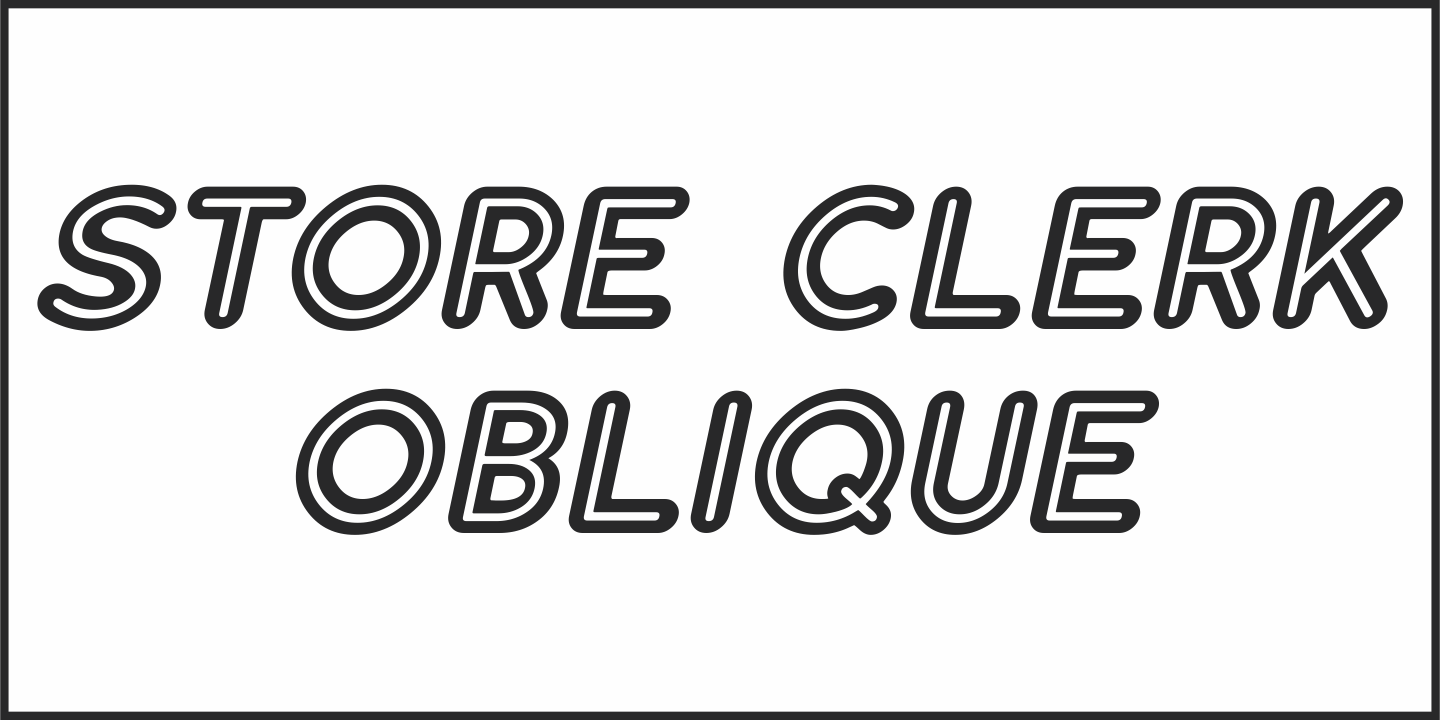 Beispiel einer Store Clerk JNL Solid Oblique-Schriftart